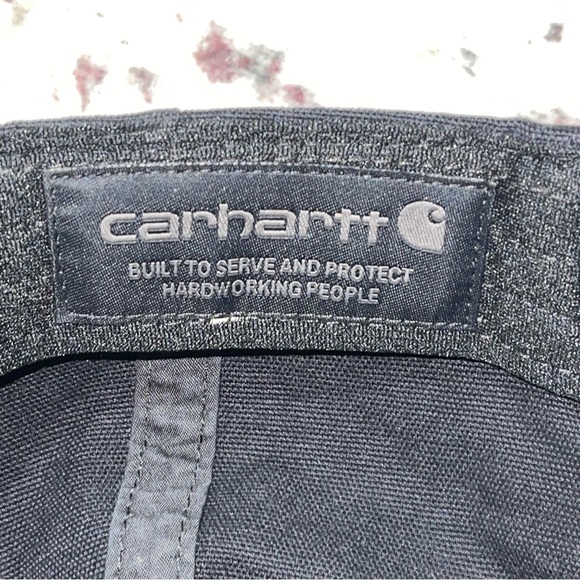 Cathartt Odessa Cotton Canvas Strapback Adjustable Black Hat Brown Leather Logo - Picture 4 of 6